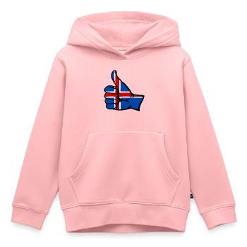 Drapeau de l’Islande Tout effacer l’icône - Sweat Premium à capuche enfant bio - rose - Devant - AI Model Kid Female (0cm)