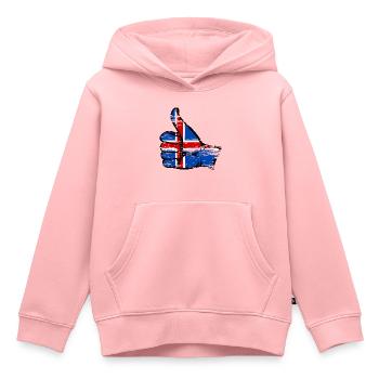 Drapeau de l’Islande Tout effacer l’icône utilisée - Sweat Premium à capuche enfant bio - rose - Devant - AI Model Kid Female (0cm)