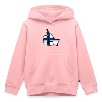 Finlande Drapeau Tout Effacer Icône - Sweat Premium à capuche enfant bio - rose - Devant - AI Model Kid Female (0cm)