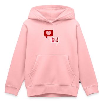 Bulles d’amour amour Saint-Valentin 2403-5 - Sweat Premium à capuche enfant bio - rose - Devant - AI Model Kid Female (0cm)