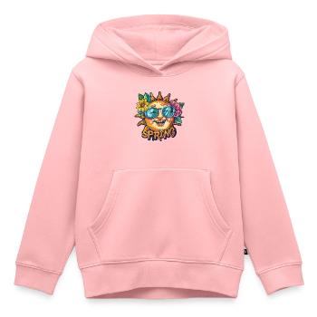 Printemps Printemps Fleurs De Soleil - Sweat Premium à capuche enfant bio - rose - Devant - AI Model Kid Female (0cm)