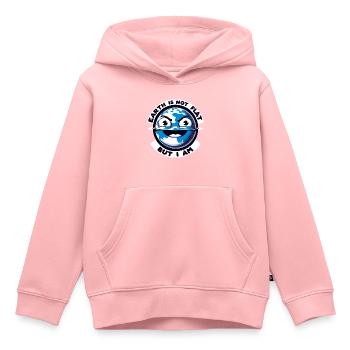 Humour de la Terre plate : satire et blagues ironiques - Sweat Premium à capuche enfant bio - rose - Devant - AI Model Kid Female (0cm)