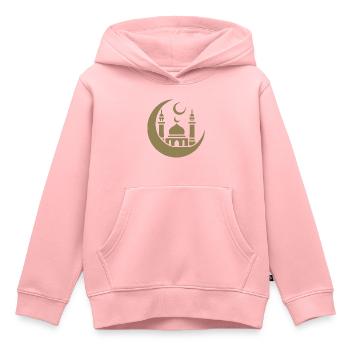 Moschee Silhouette mit Halbmond: Islamische Kunst - Kinder Premium Organic Hoodie - Rosa - Vorne - AI Model Kid Female (0cm)