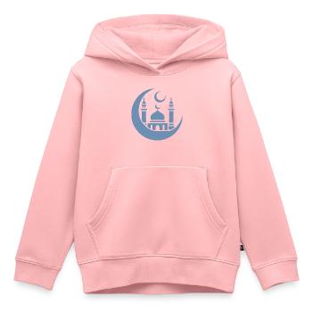 Moschee Silhouette mit Halbmond: Islamische Kunst - Kinder Premium Organic Hoodie - Rosa - Vorne - AI Model Kid Female (0cm)