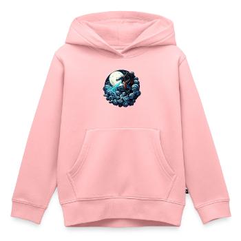 Mystical Dragon Breathing Water Under Moonlight - Kids Premium Organic Hoodie - rose - Front - AI Model Kid Female (0cm)