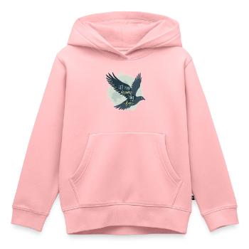 Laissez vos rêves prendre leur envol Oiseau mouette - Sweat Premium à capuche enfant bio - rose - Devant - AI Model Kid Female (0cm)