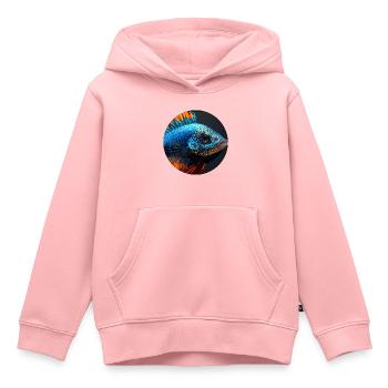 Poisson, coloré, paillettes, paillettes, bleu - Sweat Premium à capuche enfant bio - rose - Devant - AI Model Kid Female (0cm)
