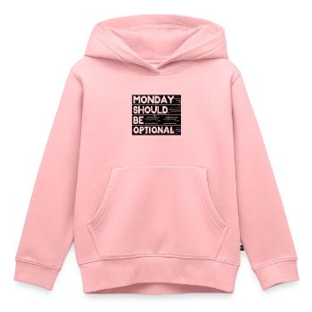 Monday should be optional black - Kids Premium Organic Hoodie - rose - Front - AI Model Kid Female (0cm)