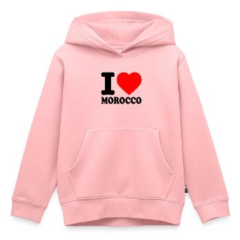 I love morocco - maroc - Sweat Premium à capuche enfant bio - rose - Devant - AI Model Kid Female (0cm)