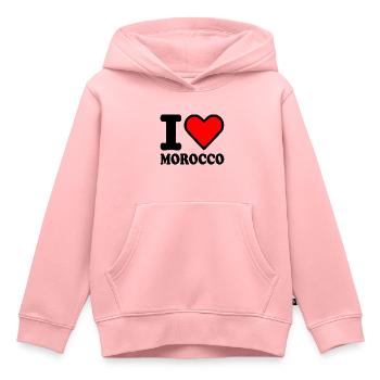 I love morocco - Sweat Premium à capuche enfant bio - rose - Devant - AI Model Kid Female (0cm)