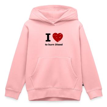 Les voitures à combustion diesel - Sweat Premium à capuche enfant bio - rose - Devant - AI Model Kid Female (0cm)