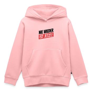 Nie wieder ist jetzt - Gegen Rechts, gegen Hetze - Kinder Premium Organic Hoodie - Rosa - Vorne - AI Model Kid Female (0cm)