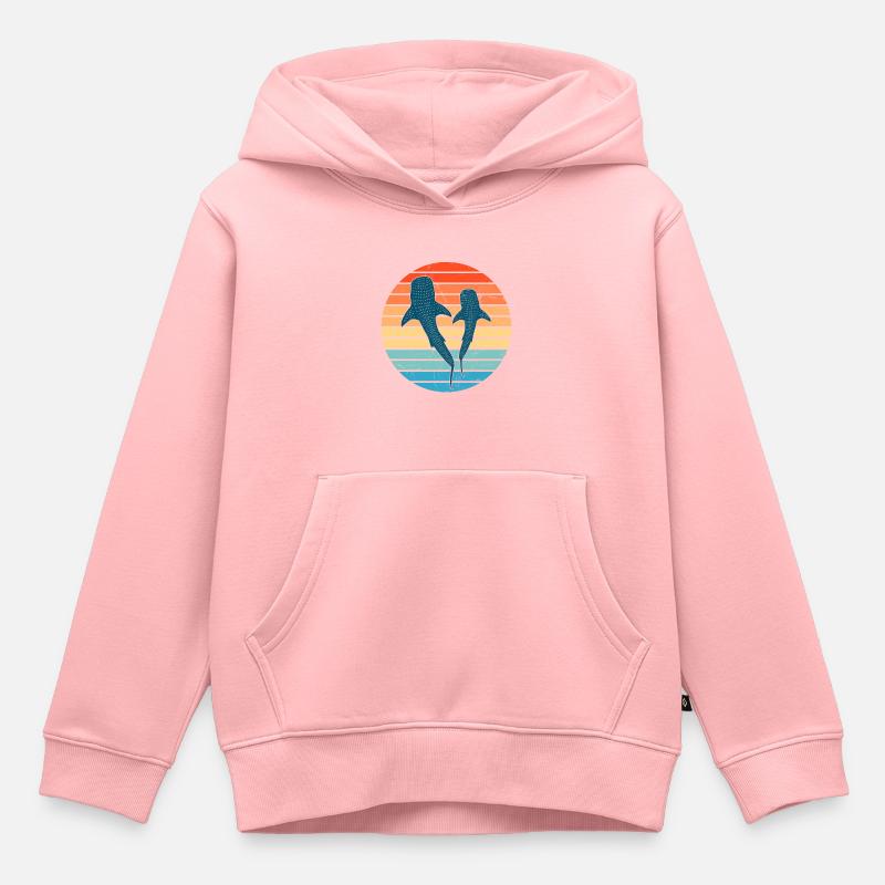 Requin-baleine - Sweat Premium à capuche enfant bio - rose