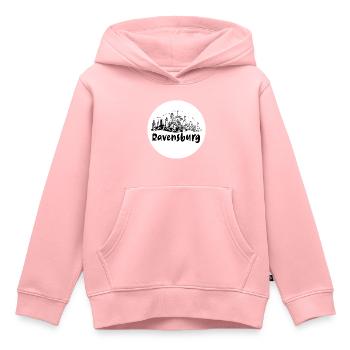 ravensburg, skyline, cercle, coupe de ciseaux, blanc - Sweat Premium à capuche enfant bio - rose - Devant - AI Model Kid Female (0cm)