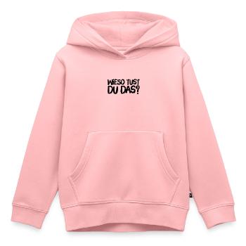warum machst du das? - Kinder Premium Organic Hoodie - Rosa - Vorne - AI Model Kid Female (0cm)