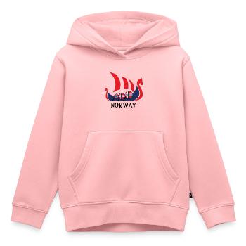 Navire Viking Norvège cadeau - Sweat Premium à capuche enfant bio - rose - Devant - AI Model Kid Female (0cm)