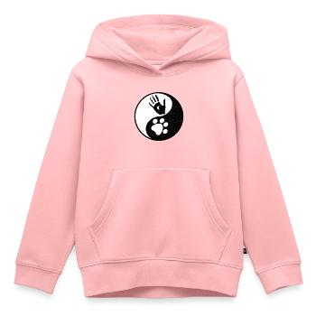 Dogs paw handprint harmony gift - Kids Premium Organic Hoodie - rose - Front - AI Model Kid Female (0cm)