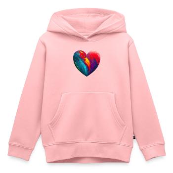 Cœur aux couleurs vives - Sweat Premium à capuche enfant bio - rose - Devant - AI Model Kid Female (0cm)