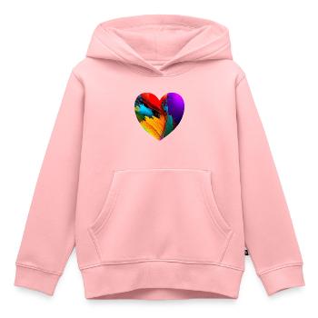 Cœur aux couleurs vives - Sweat Premium à capuche enfant bio - rose - Devant - AI Model Kid Female (0cm)