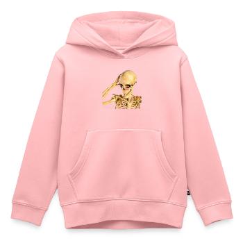 Qui suis-je encore ? - Sweat Premium à capuche enfant bio - rose - Devant - AI Model Kid Female (0cm)