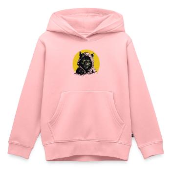 Chiot au clair de lune - Sweat Premium à capuche enfant bio - rose - Devant - AI Model Kid Female (0cm)