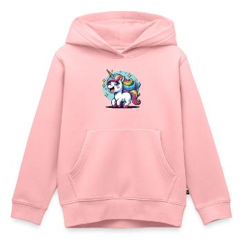 Freudestrahlendes Einhorn – Unicorn Magie - Kinder Premium Organic Hoodie - Rosa - Vorne - AI Model Kid Female (0cm)