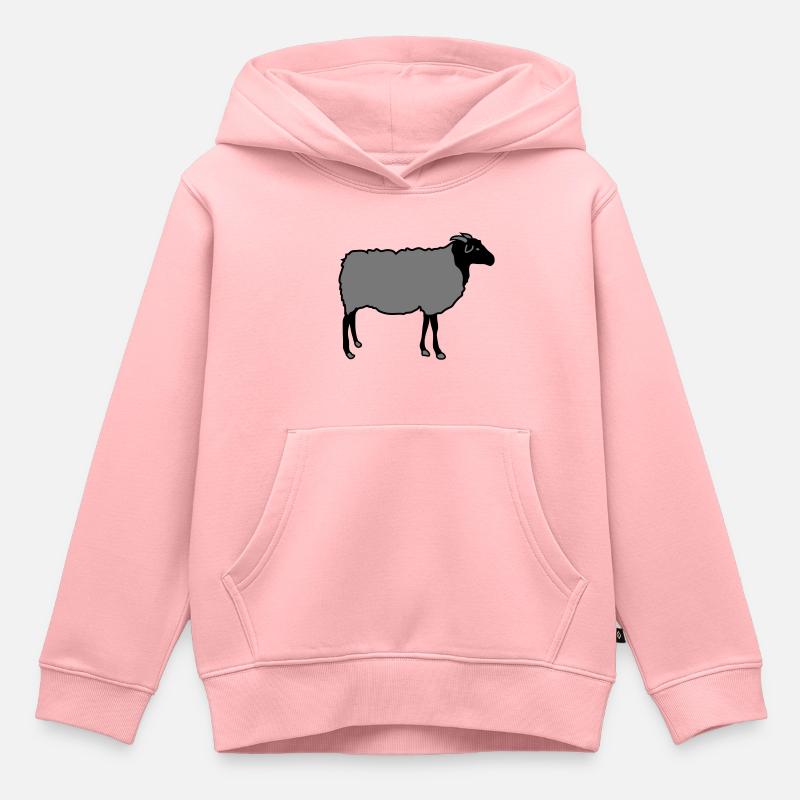 moutons - Sweat Premium à capuche enfant bio - rose