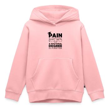 Graduation disant cadeau de doctorat universitaire - Sweat Premium à capuche enfant bio - rose - Devant - AI Model Kid Female (0cm)