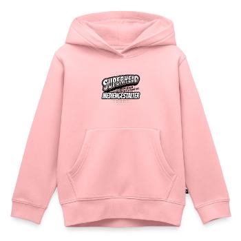Superheld, clever getarnt als Mediengestalter - Kinder Premium Organic Hoodie - Rosa - Vorne - AI Model Kid Female (0cm)