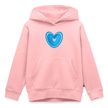 Großes Herz in blau mit Herz in Herz. - Kinder Premium Organic Hoodie - Rosa - Vorne - AI Model Kid Female (0cm)