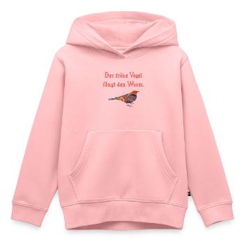 der fruehe vogel faengt den wurm e 58 - Kinder Premium Organic Hoodie - Rosa - Vorne - AI Model Kid Female (0cm)