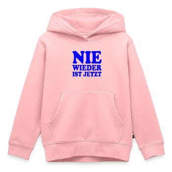 Nie wieder ist jetzt - Kinder Premium Organic Hoodie - Rosa - Vorne - AI Model Kid Female (0cm)