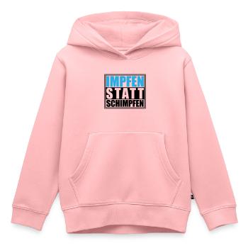 Impfen statt Schimpfen, Corona | Farben änderbar - Kinder Premium Organic Hoodie - Rosa - Vorne - AI Model Kid Female (0cm)