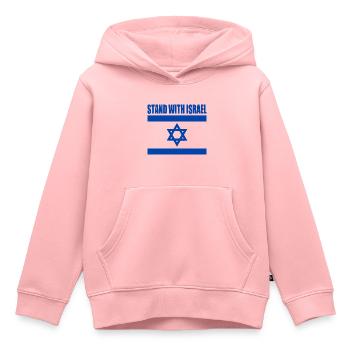 We Stand with israel - Kinder Premium Organic Hoodie - Rosa - Vorne - AI Model Kid Female (0cm)