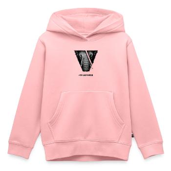 #VeganPower - Elephant - Sweat Premium à capuche enfant bio - rose - Devant - AI Model Kid Female (0cm)