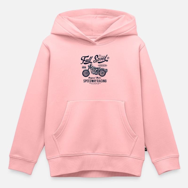 COMPLET BIKER SPEED - Conception moto vintage shirt - Sweat Premium à capuche enfant bio - rose