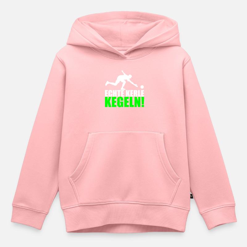 Echte Männer kegeln - Kinder Premium Organic Hoodie - Rosa