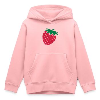 Red fruit, ripe, fresh strawberry or strawberries - Kids Premium Organic Hoodie - rose - Front - AI Model Kid Female (0cm)