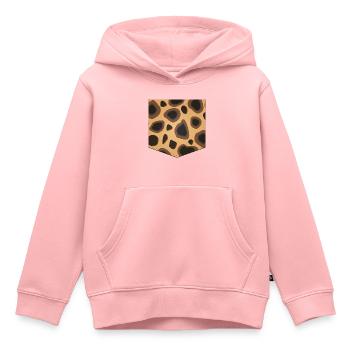 Poche Geopard - Sweat Premium à capuche enfant bio - rose - Devant - AI Model Kid Female (0cm)