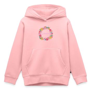 johanna,fleurs,couronne de fleurs,floral,illustrati - Sweat Premium à capuche enfant bio - rose - Devant - AI Model Kid Female (0cm)