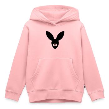 Icône lapin / Lièvre / Lièvre / Liebre / Lepre - Sweat Premium à capuche enfant bio - rose - Devant - AI Model Kid Female (0cm)