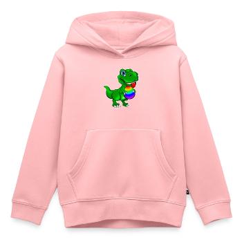 Dino mit Osterei - Kinder Premium Organic Hoodie - Rosa - Vorne - AI Model Kid Female (0cm)