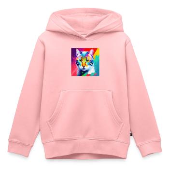 Noble Cat Oil Painting Design Oil Paints Paints Sty - Kids Premium Organic Hoodie - rose - Front - AI Model Kid Female (0cm)