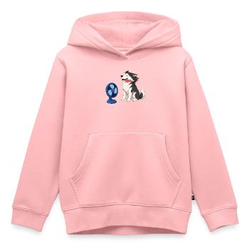 Husky im Gegenwind - Kinder Premium Organic Hoodie - Rosa - Vorne - AI Model Kid Female (0cm)