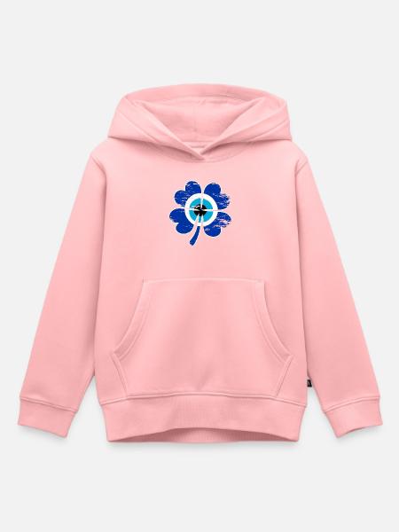 Nazar Vierblättriges Kleeblatt - Kinder Premium Organic Hoodie - Rosa