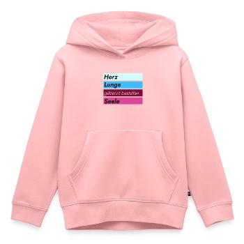 Le cœur, les poumons, l’âme... Enterrer séparément - Sweat Premium à capuche enfant bio - rose - Devant - AI Model Kid Female (0cm)