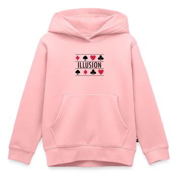 Illusion mit Kartensymbolen - Kinder Premium Organic Hoodie - Rosa - Vorne - AI Model Kid Female (0cm)