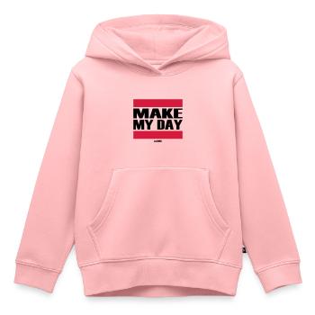 Make my day - Sweat Premium à capuche enfant bio - rose - Devant - AI Model Kid Female (0cm)