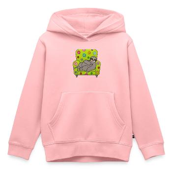 Faultier Sessel Frühjahrsmüdigkeit Frühling Blumen - Kinder Premium Organic Hoodie - Rosa - Vorne - AI Model Kid Female (0cm)