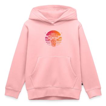 Highlands écossais Highland Bovins Highland Vache des Highlands - Sweat Premium à capuche enfant bio - rose - Devant - AI Model Kid Female (0cm)